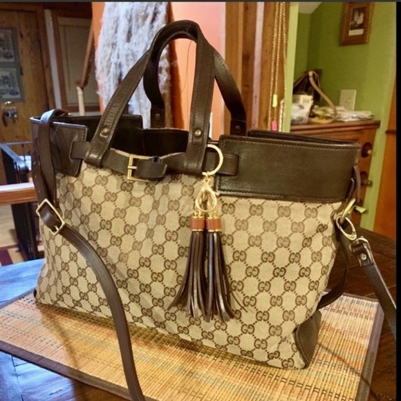 🚫SOLD🚫Gucci Tote😍Rare Beautiful bag😍 16”x18”x10” EUC - Picture 5 of 16
